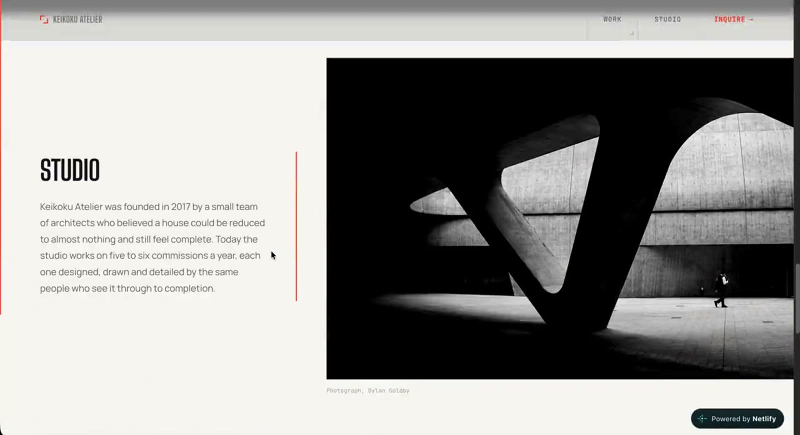 Keikoku Atelier website, screen 3