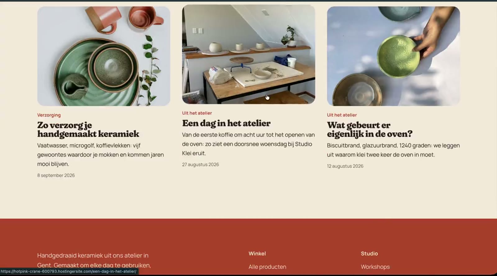 Studio Klei website, screen 4