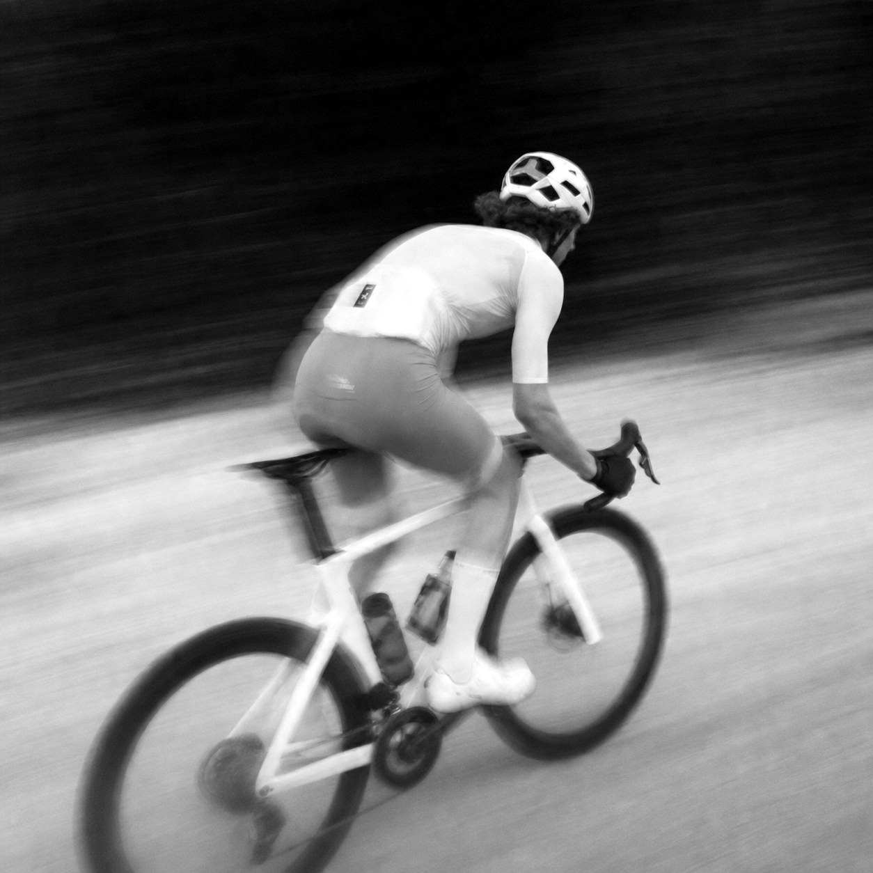 A road cyclist in motion
